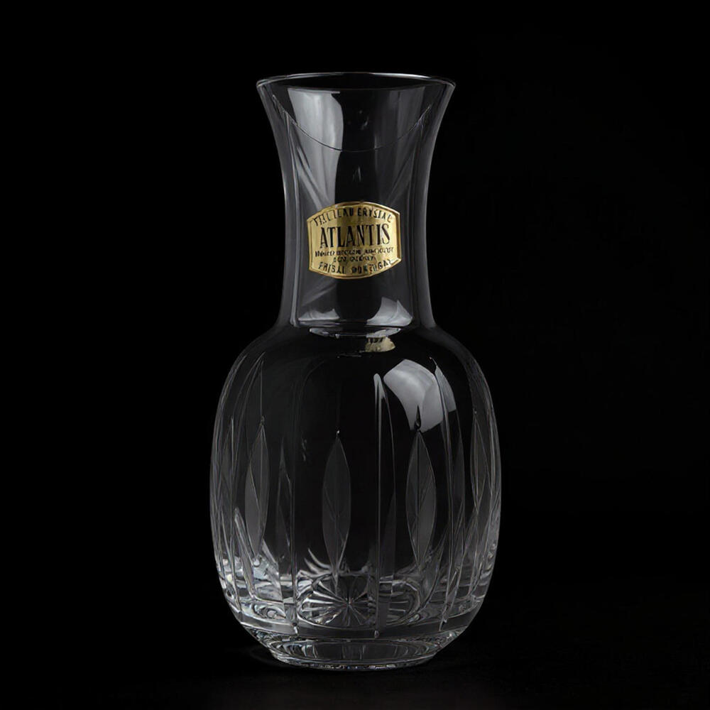 Atlantis Portugal Crystal Bud Vase Vintage Ribbed Clear Signed 5.5"